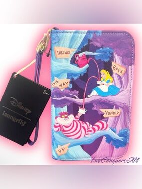 Loungefly Disney Alice In Wonderland Alice & Cheshire Cat Tech Wallet